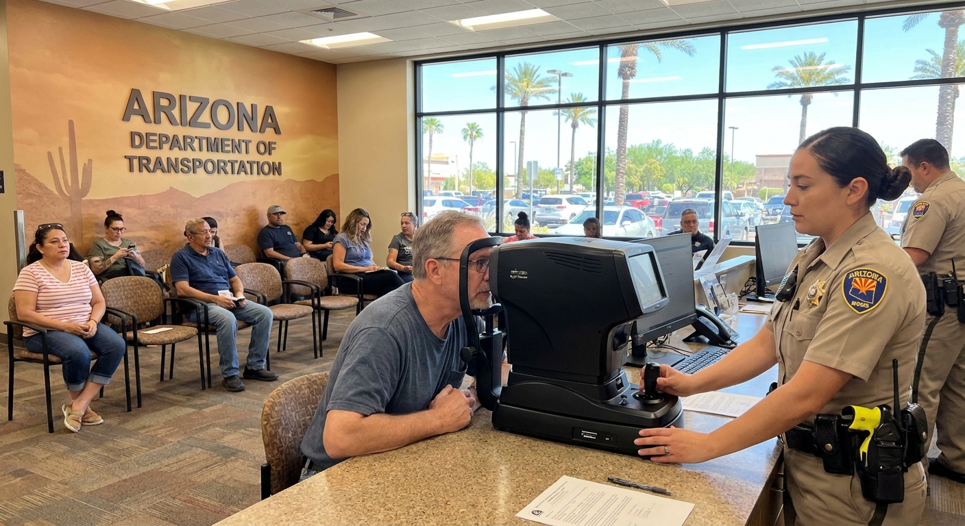 Vision test for DMV renewal in Surprise Arizona